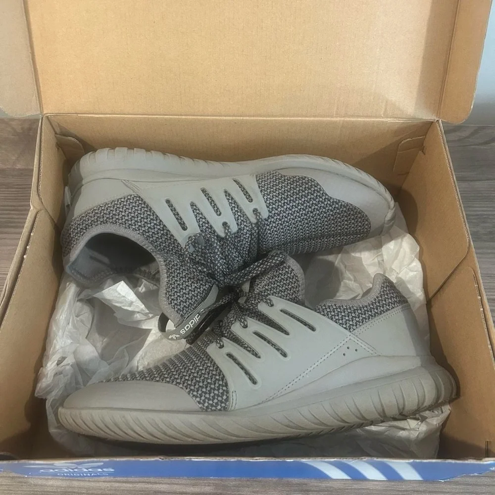 Gray Adidas Tubular Sneakers